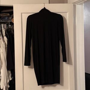 Black Long Sleeve Turtleneck Dress